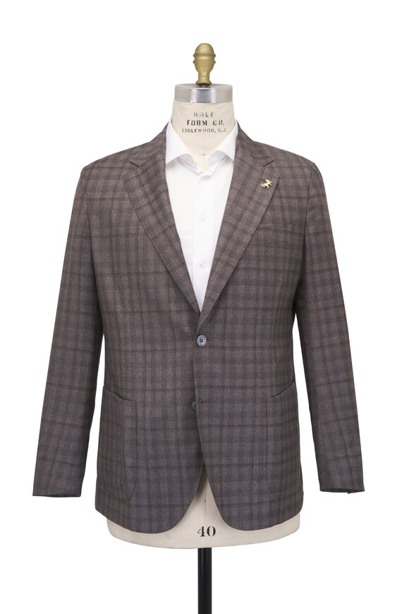 Tombolini Giacca Zero Gravity Brown Plaid Wool Sportcoat - view 3