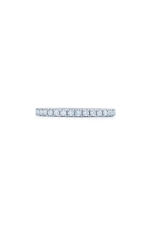 Kwiat Platinum Slim Stackable White Diamond Ring 