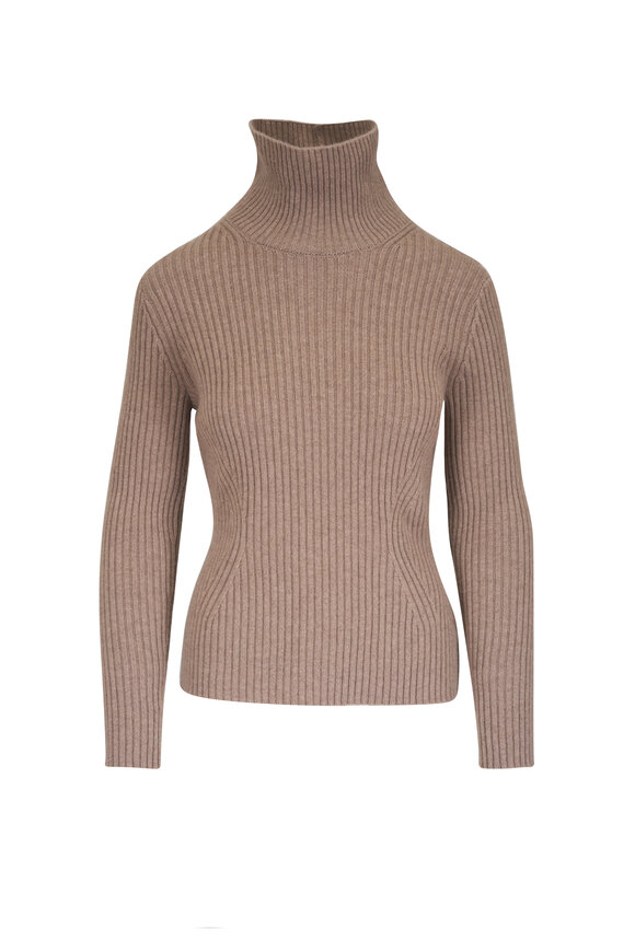 Lafayette 148 New York Hickory Melange Cashmere Turtleneck Sweater - view 1