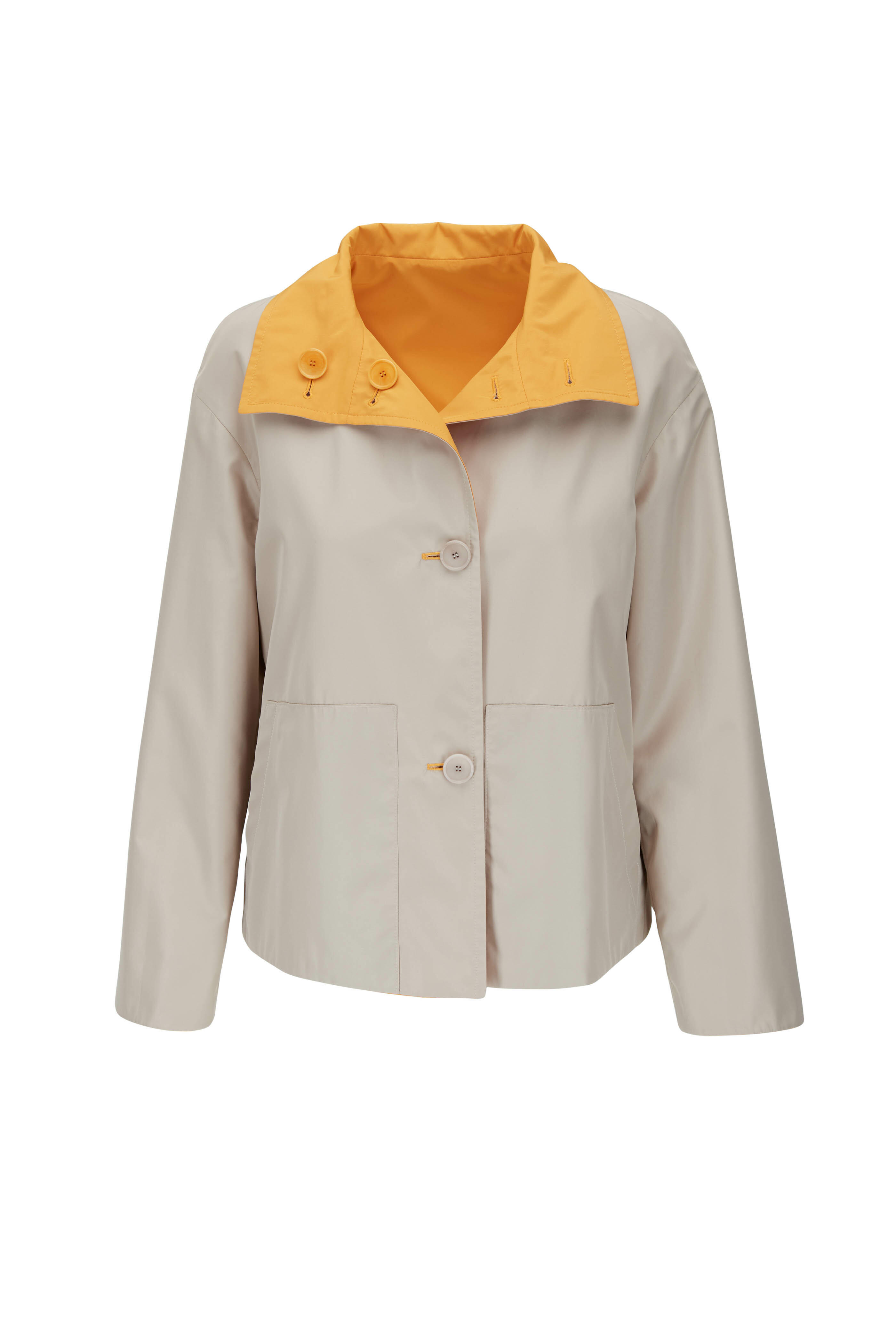 Akris Punto - Sand & Orange Reversible Stand Collar Jacket