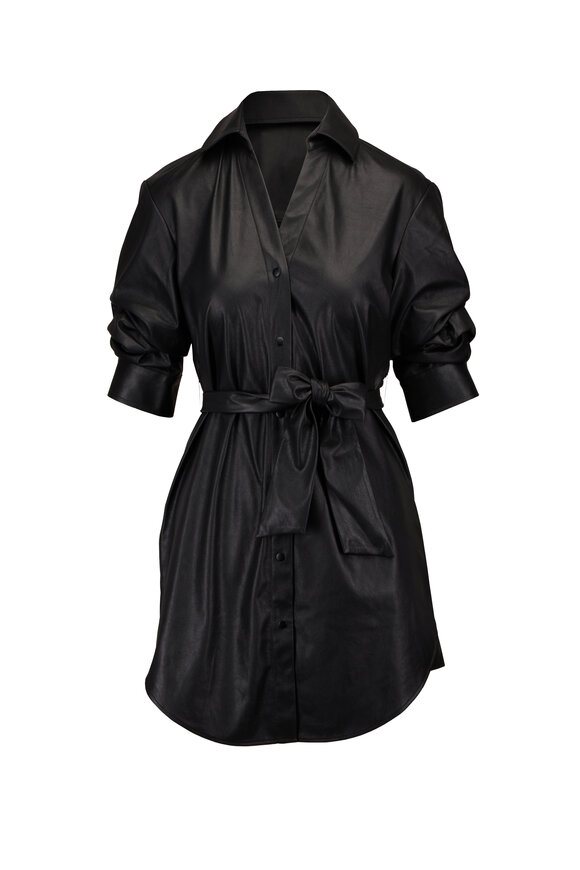 Brochu Walker Pia Black Onyx Vegan Leather Mini Dress - view 1