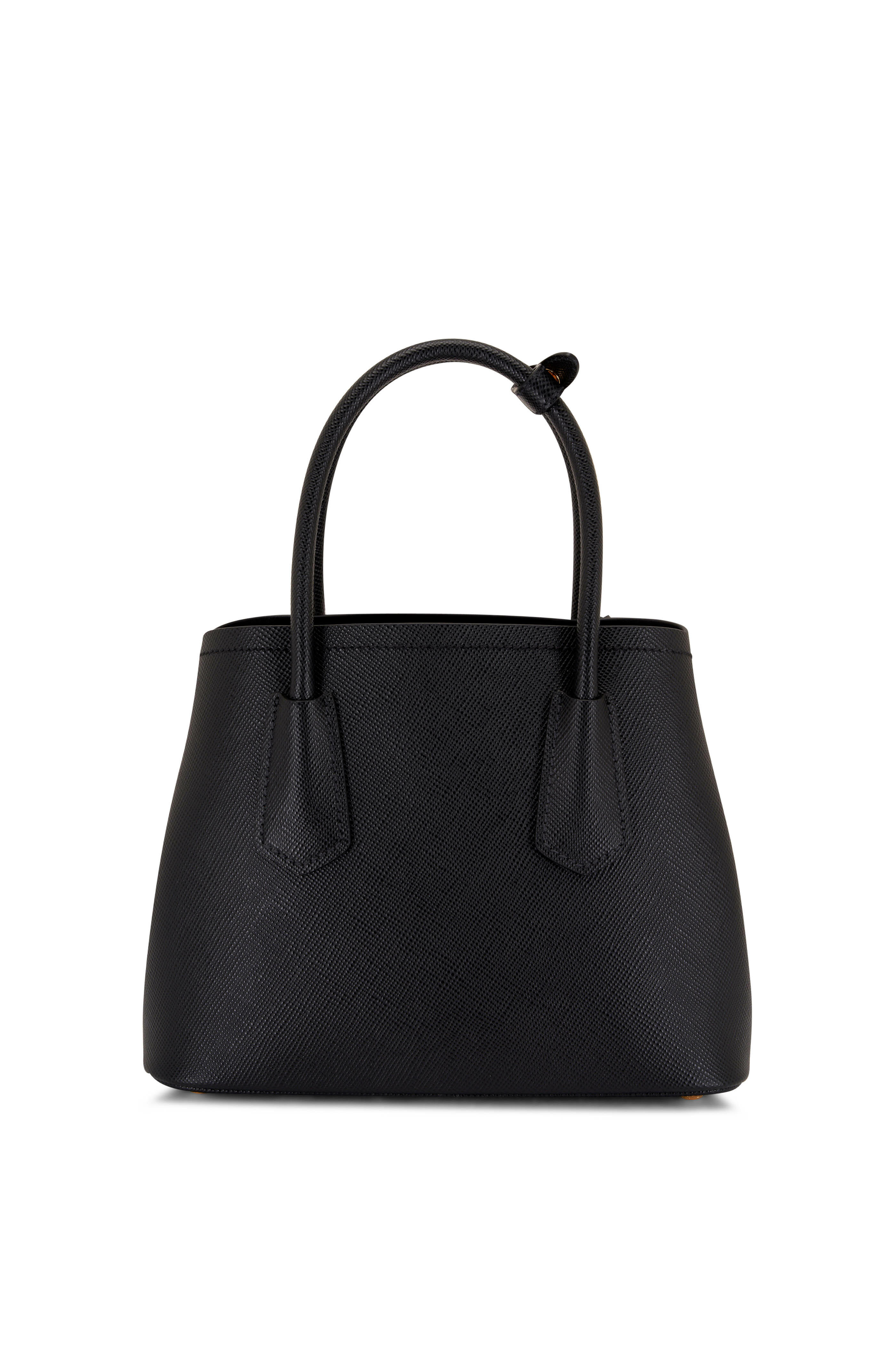Small Saffiano Leather Double Prada Bag in Black – COSETTE