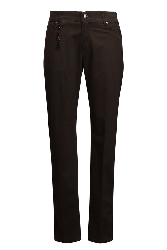 Marco Pescarolo Dark Brown Cotton Five Pocket Pant
