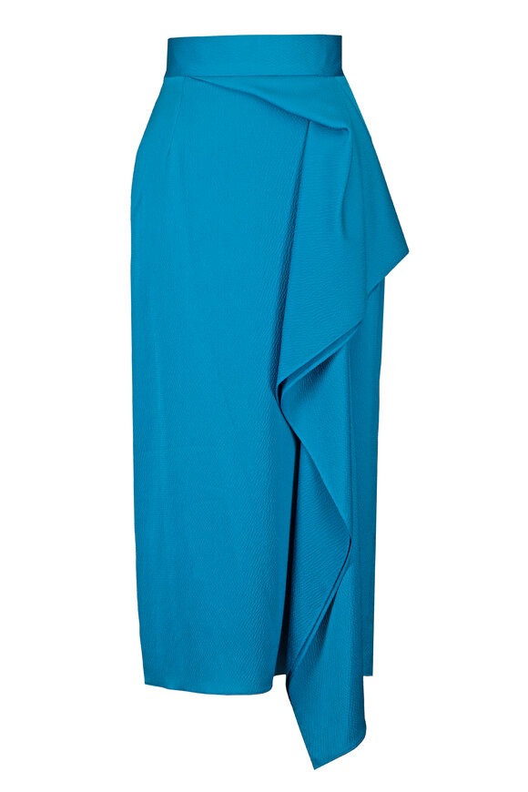 Edeline Lee Flip Lagoon Charmeuse Midi Skirt - view 1