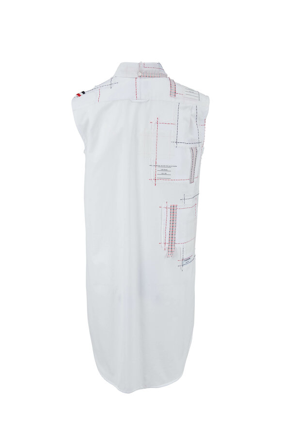 Thom Browne - White Poplin Patchwork Sleeveless Dress 