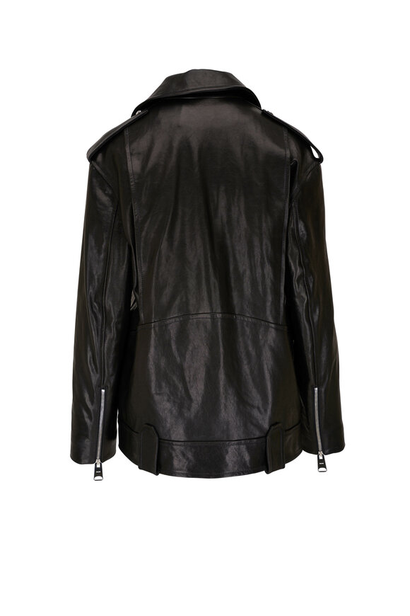 Khaite - Hanson Black Leather Oversized Moto Jacket