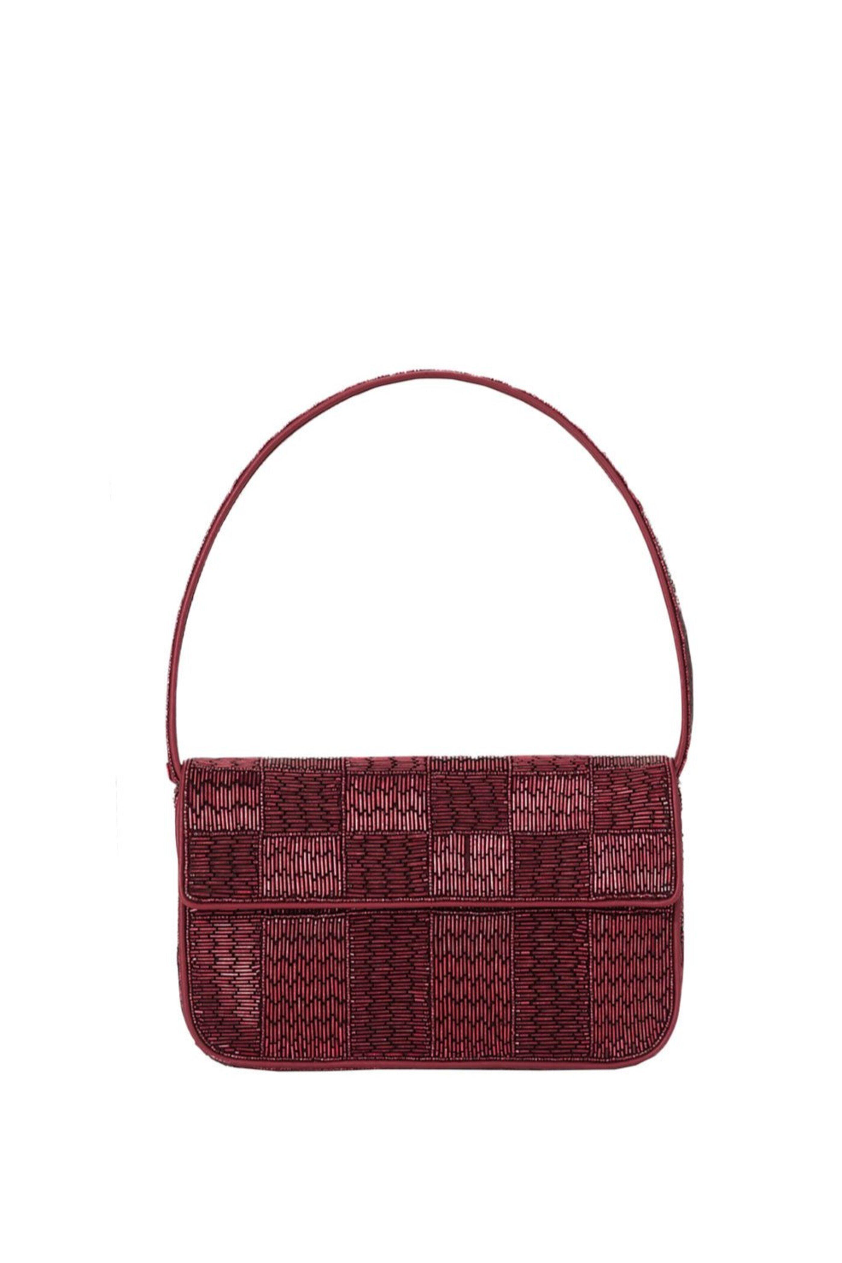 Staud - Tommy Beaded Shoulder Bag in Pinot | Mitchell Stores