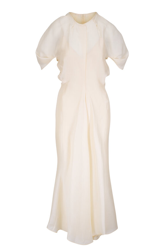 Khaite Ria Ivory Light Veil Ruffle Midi Dress - view 1
