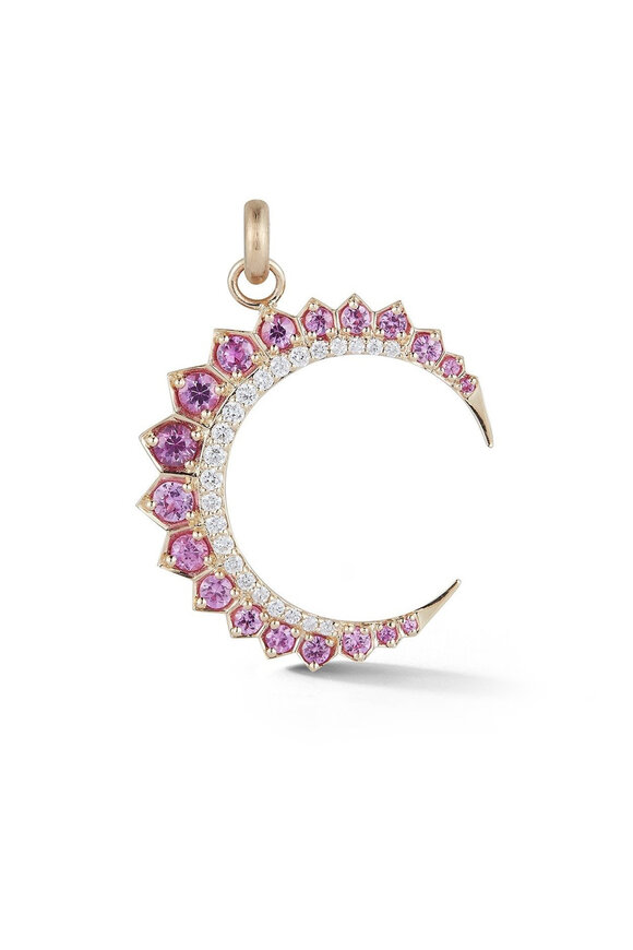 Storrow - Yellow Gold Pink Sapphire Diamond Estelle Charm