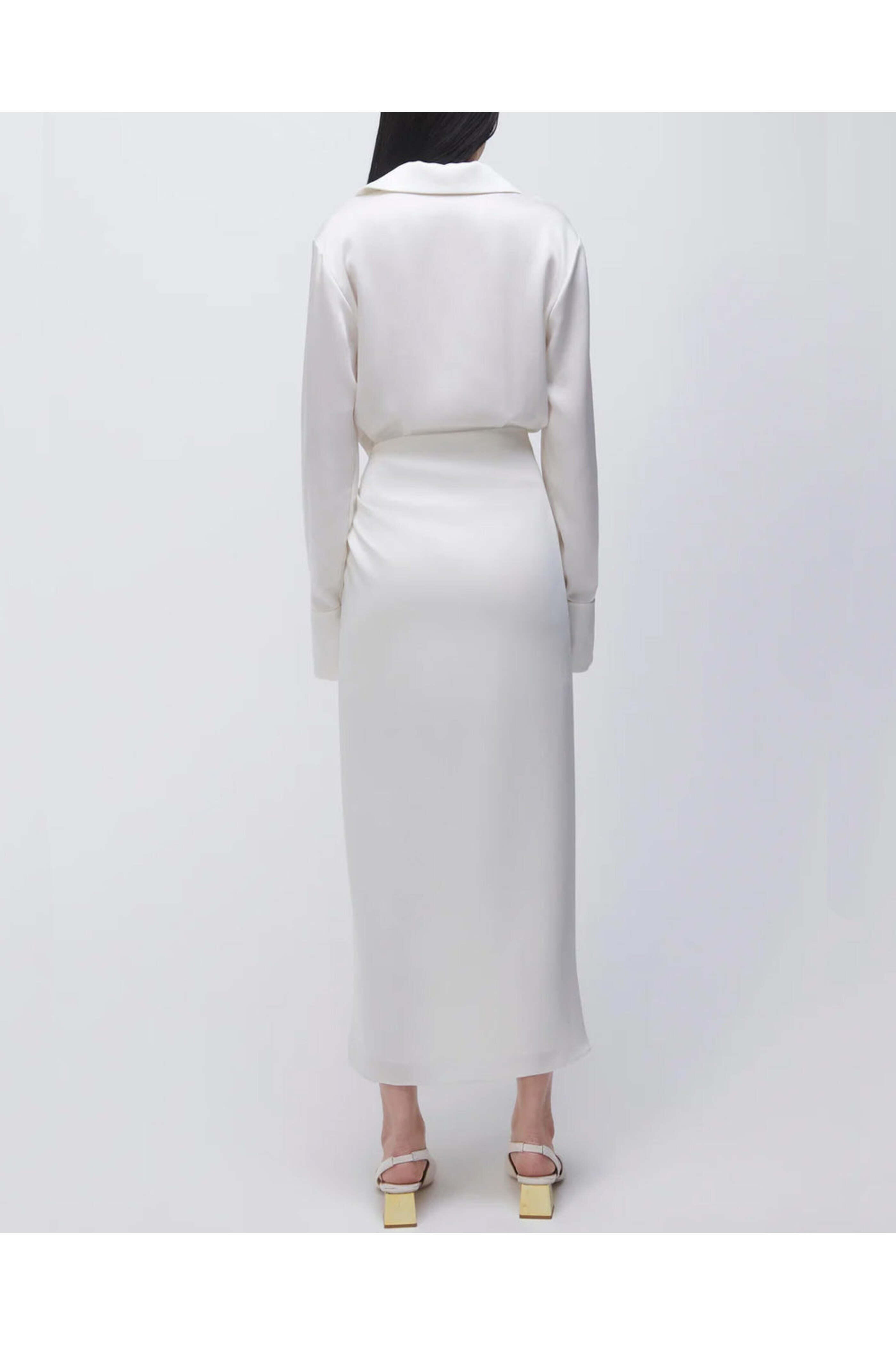 Simkhai - Ivory Samba Long Sleeve Draped Dress