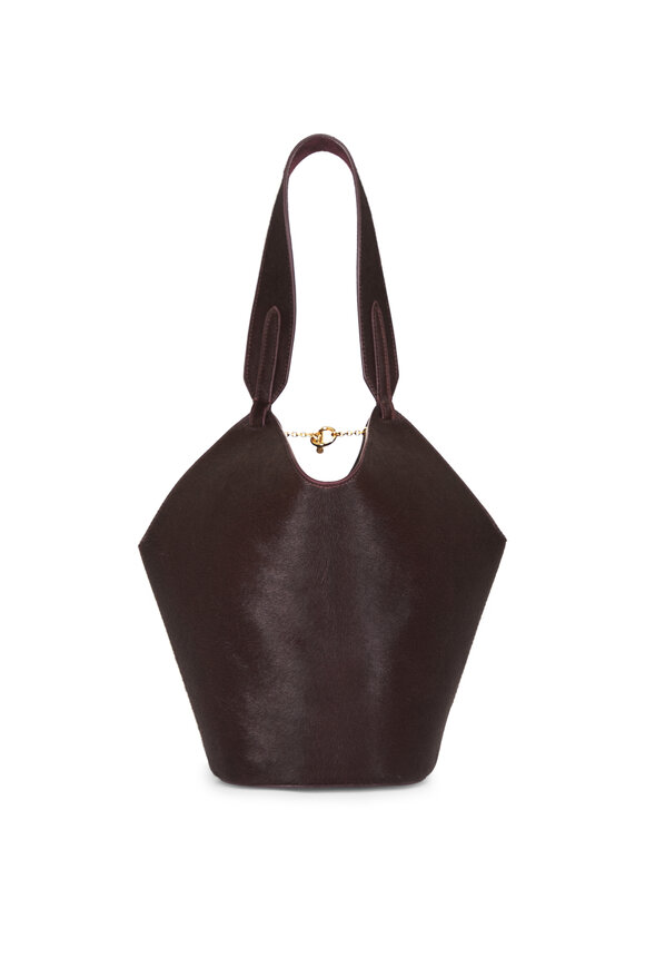 Khaite Mini Lotus Rouge Suede & Haircalf Tote - view 3