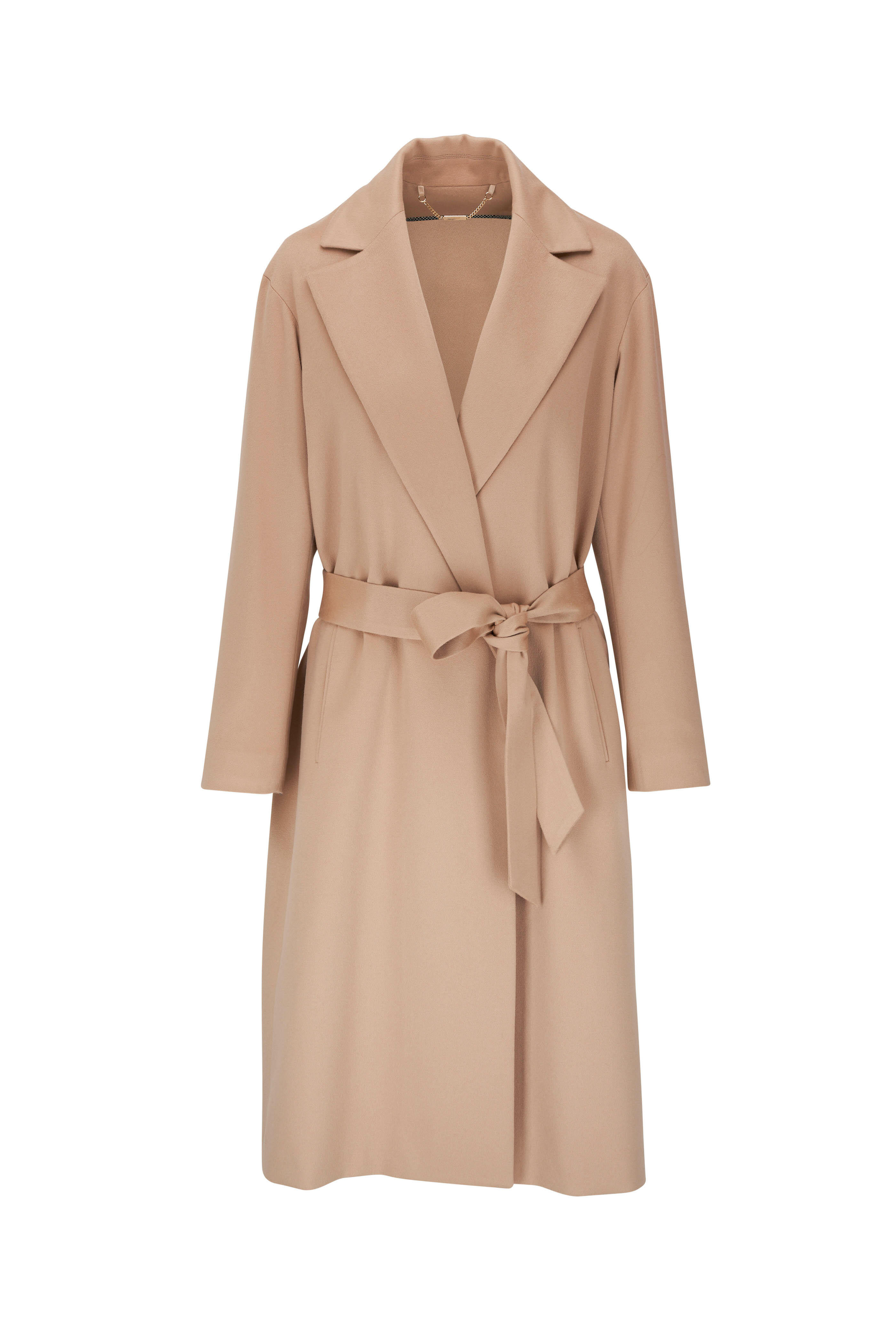 Kiton - Clean Camel Cashmere Belted Coat | Mitchell Stores