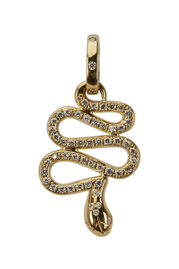 Temple St. Clair - Yellow Gold Slithering Serpent Diamond Pendant