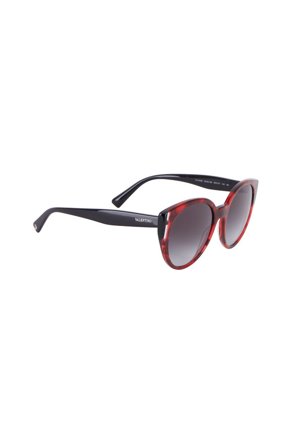 Valentino - Red Rounded Cateye Sunglasses