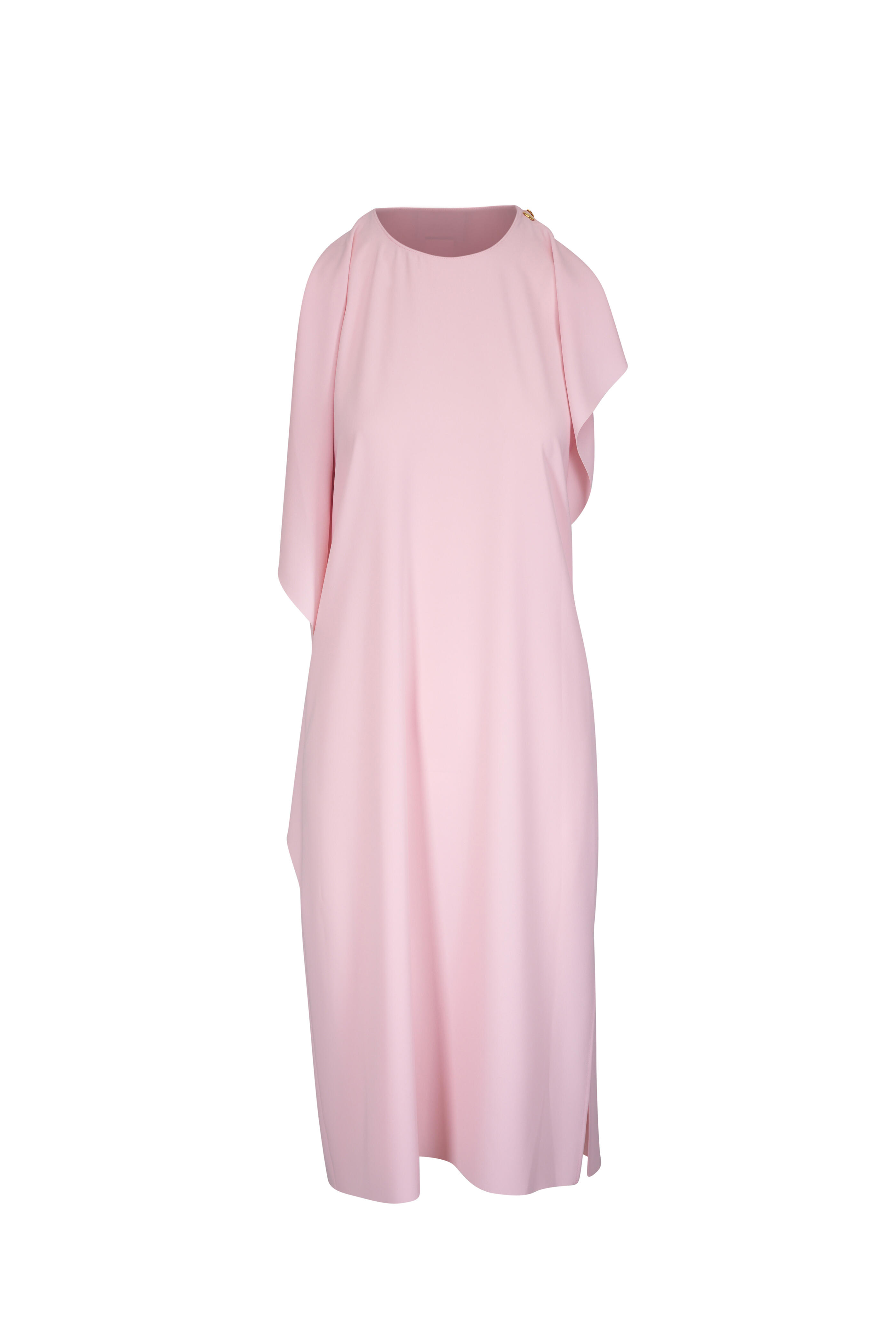 Akris Punto - Pale Pink Lasercut Shoulder-Drape Midi Dress