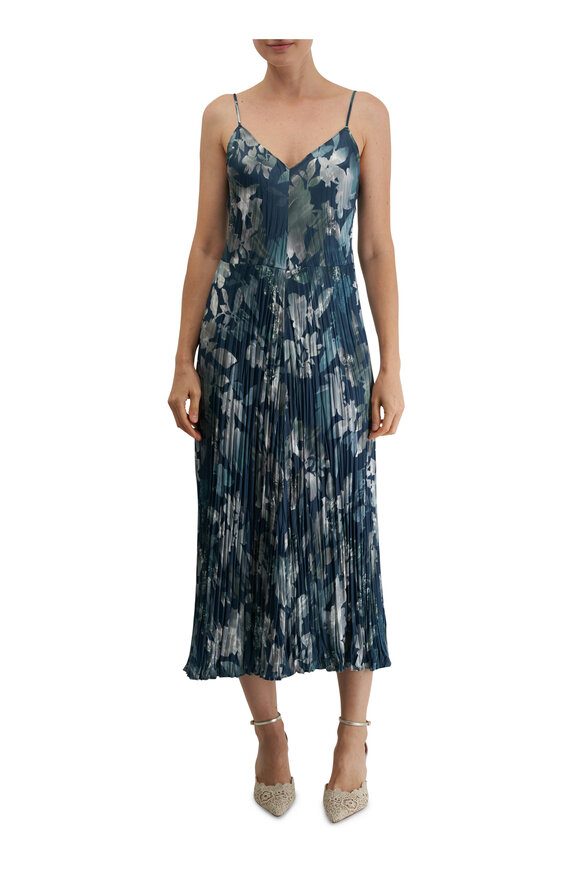 Vince - Deep Sea Shimmer Lake Satin Camisole Dress