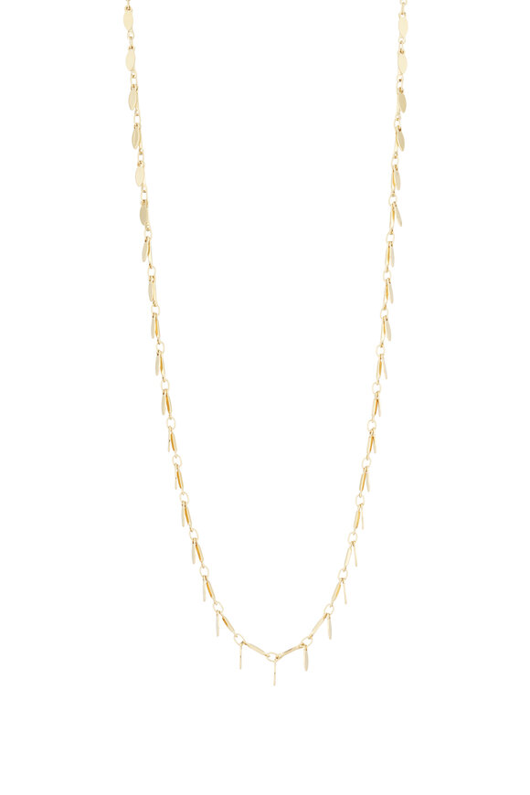 Cristina V. Gold Leaf Dangle Chain Necklace - view 1