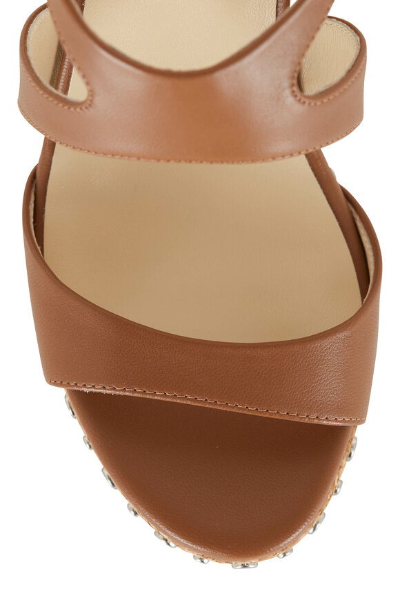 Jimmy Choo - Danica Cuoio Leather Studded Wedge, 90mm