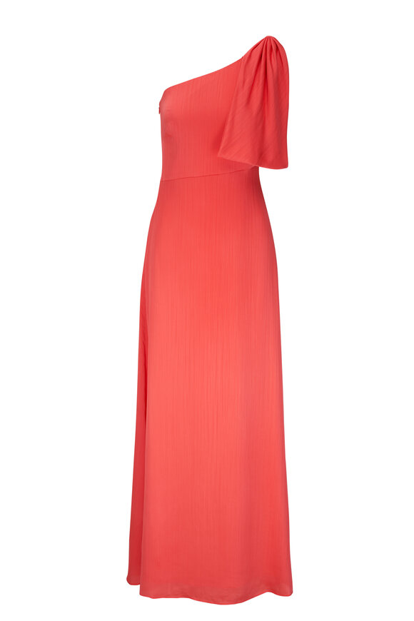 Sachin + Babi - Chelsea Coral Crinkle Crepe One Shoulder Gown 