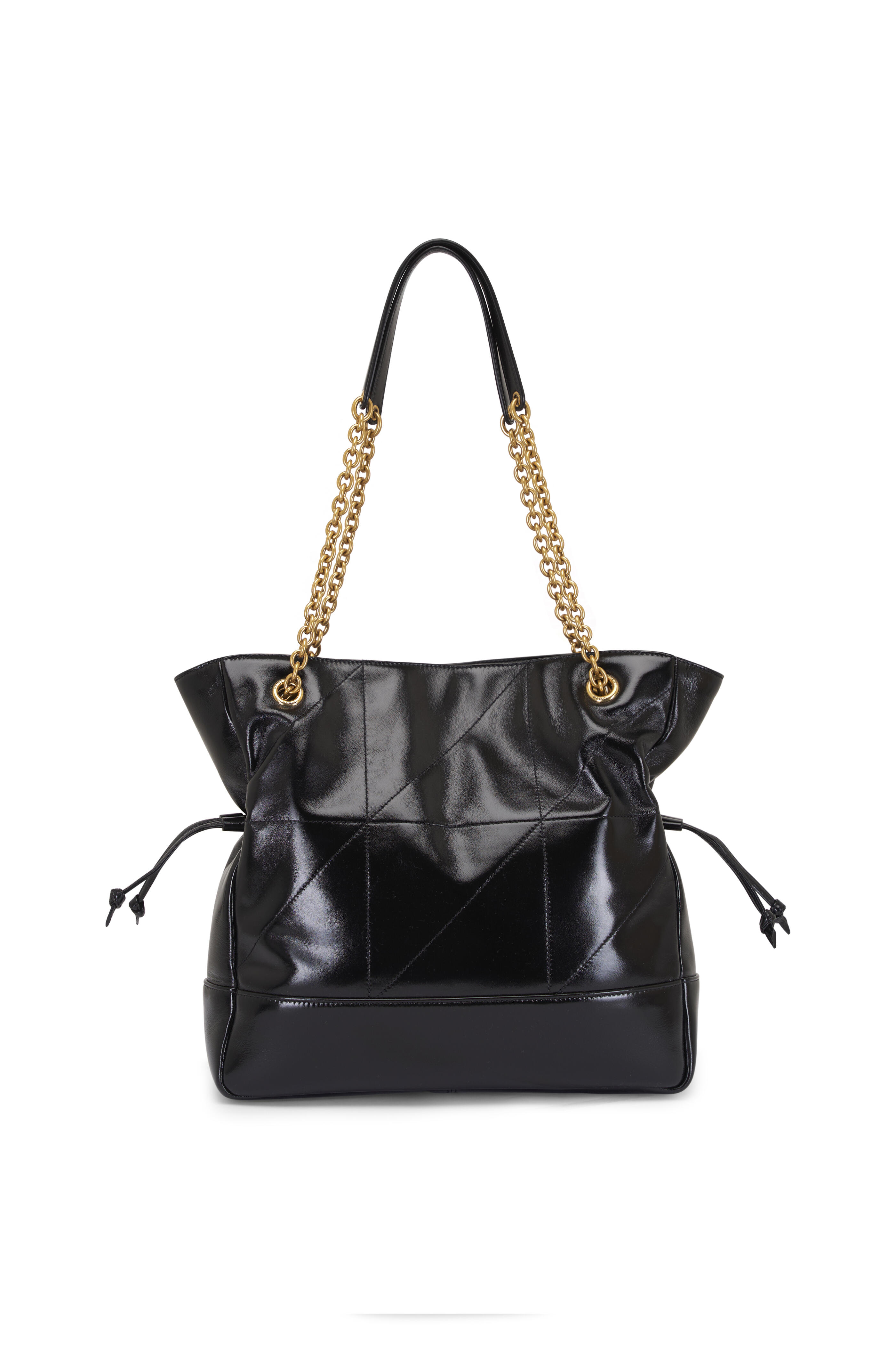 Saint Laurent - Small Jamie Black Shiny Leather Shopping Tote