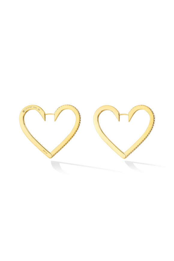 Cadar - Endless White Diamond Heart Hoops