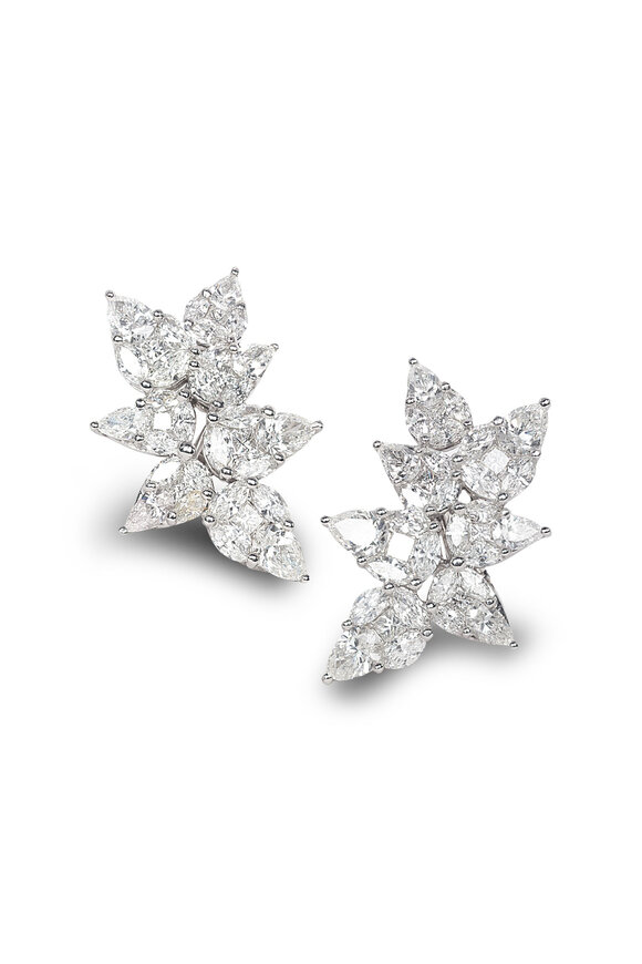 Nam Cho - Small Invisible Pear Cluster Earrings