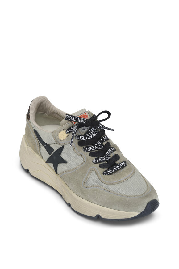 Golden Goose Running Sole Ice & Taupe Suede Sneaker 