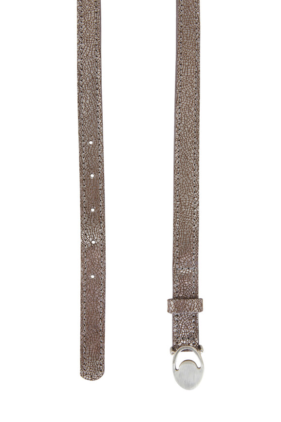 Kim White - Tiny Moon Silver Leather Belt