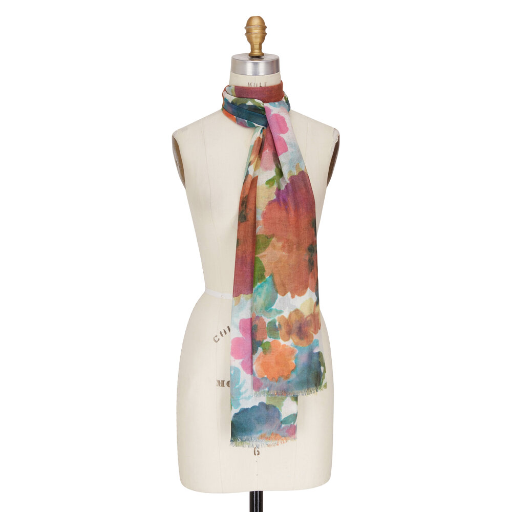 Kinross Multicolor Fall Floral Print Scarf Mitchell Stores