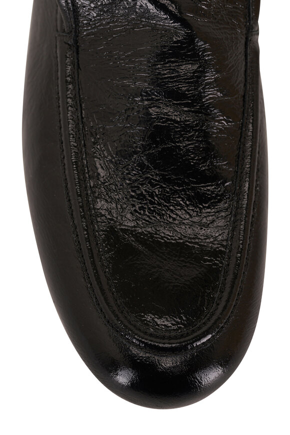 Khaite - Alessio Black Crinkle Leather Loafer 