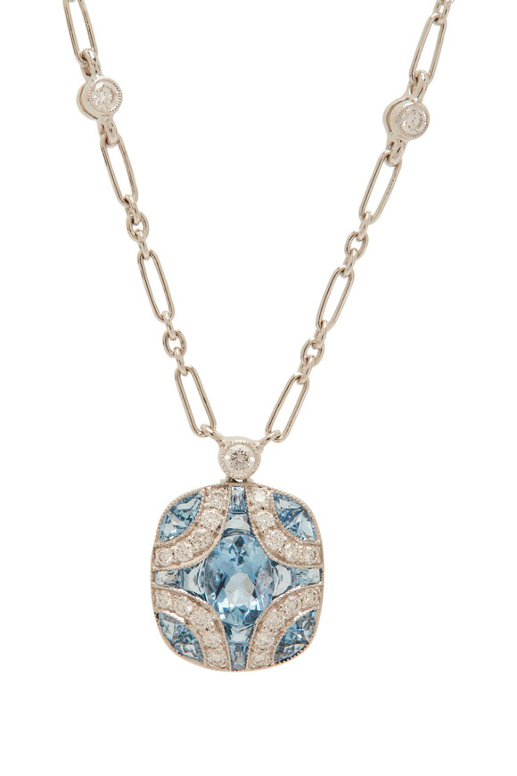 Kwiat - Small Argyle Aquamarine & Diamond Pendant Necklace