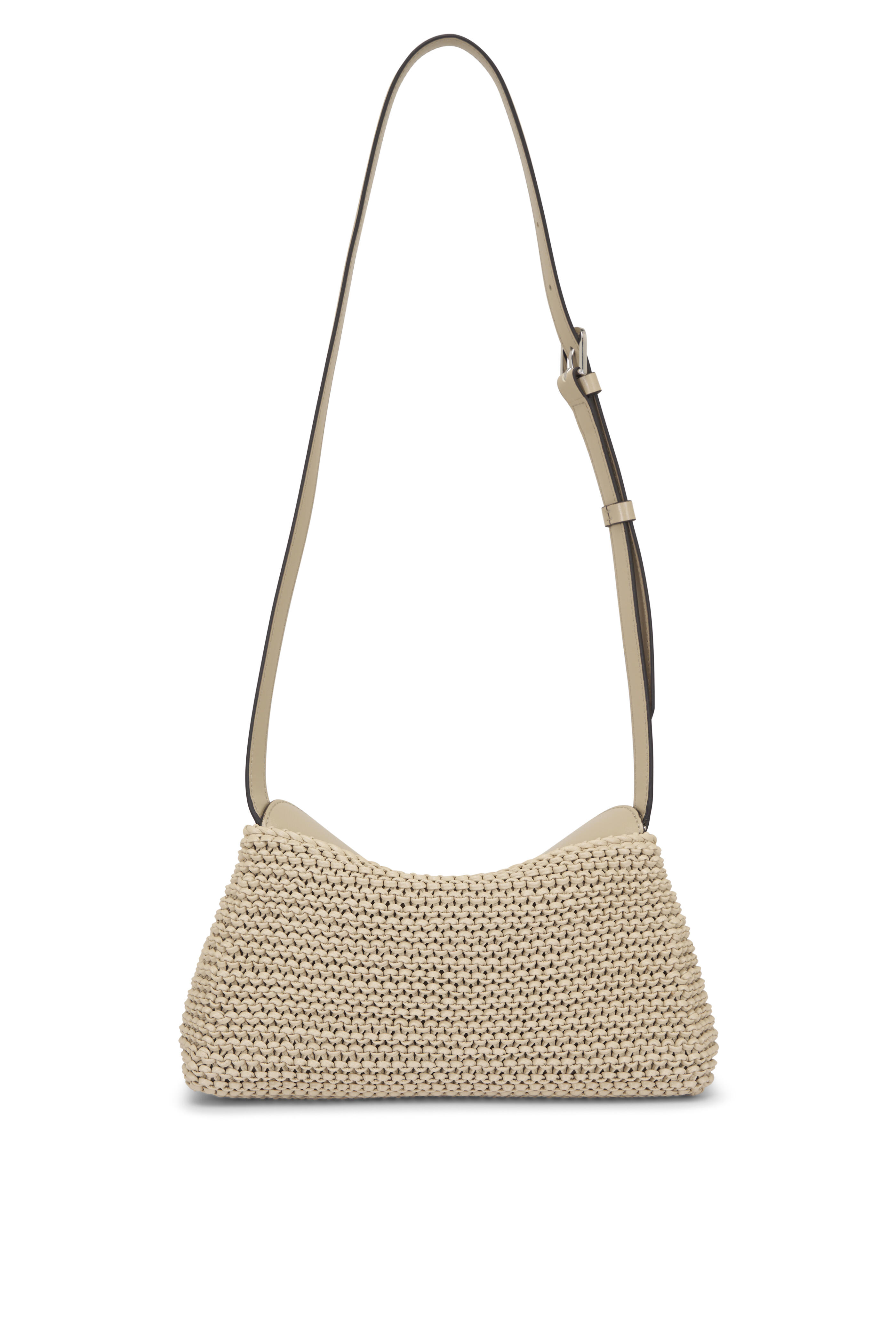 Totême - T-Lock Fawn Woven Leather Clutch