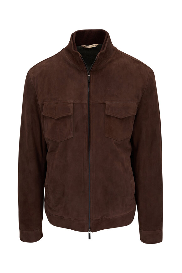 Maurizio Baldassari - Dark Brown Suede Blouson Jacket 