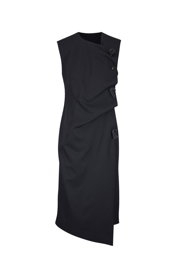 Bottega Veneta Black Wool Sleeveless Midi Dress - view 1