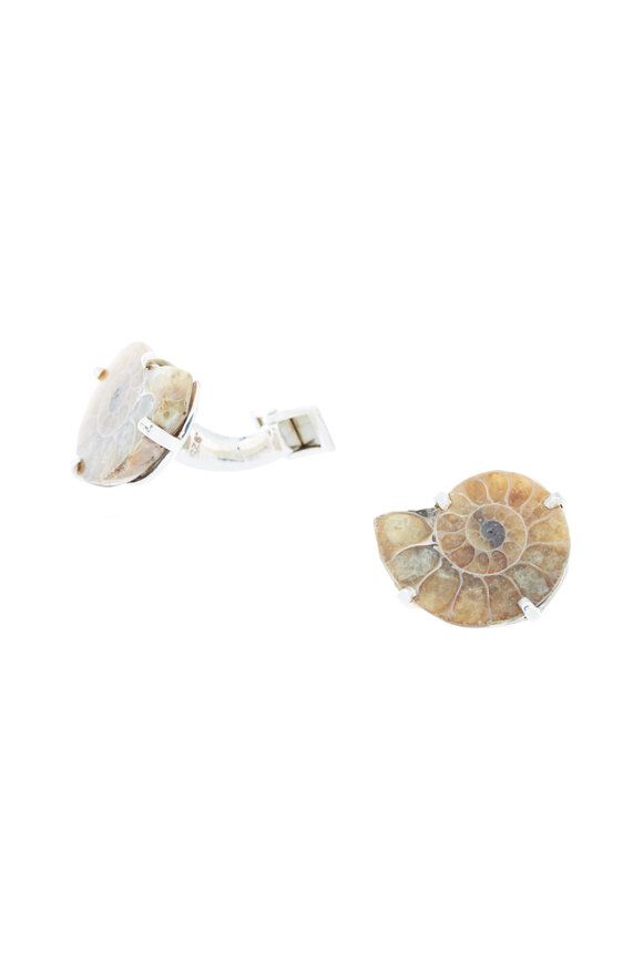 Spivey Sterling Silver Ammonite Cuff Links - view 1