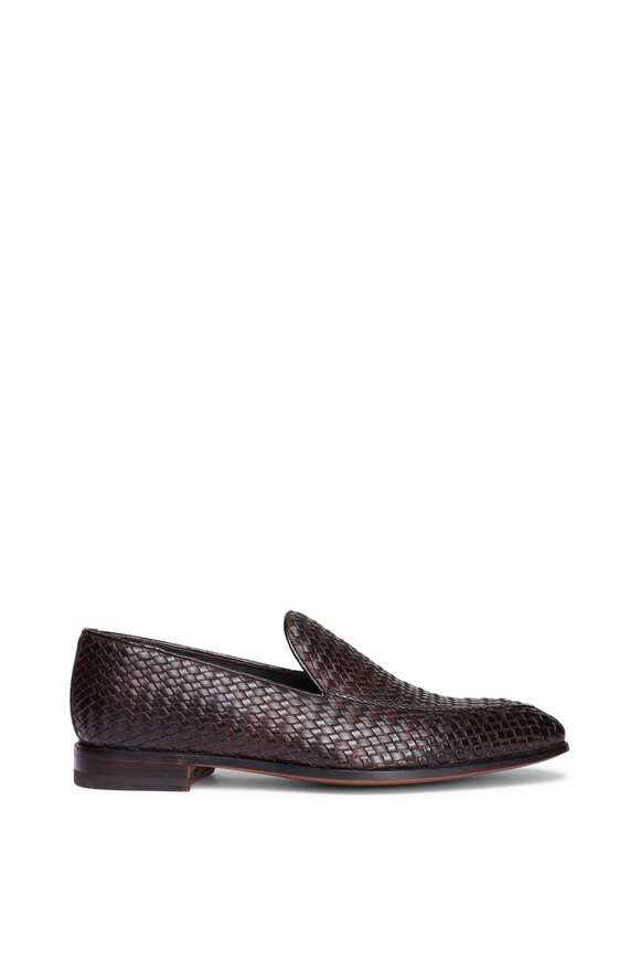 Bontoni Testa Di Moro Dark Brown Woven Mosaico Loafer - view 2