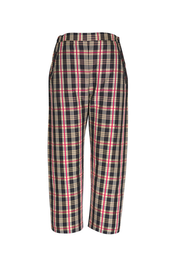 Peter Cohen Squad Madras Plaid Silk Pant