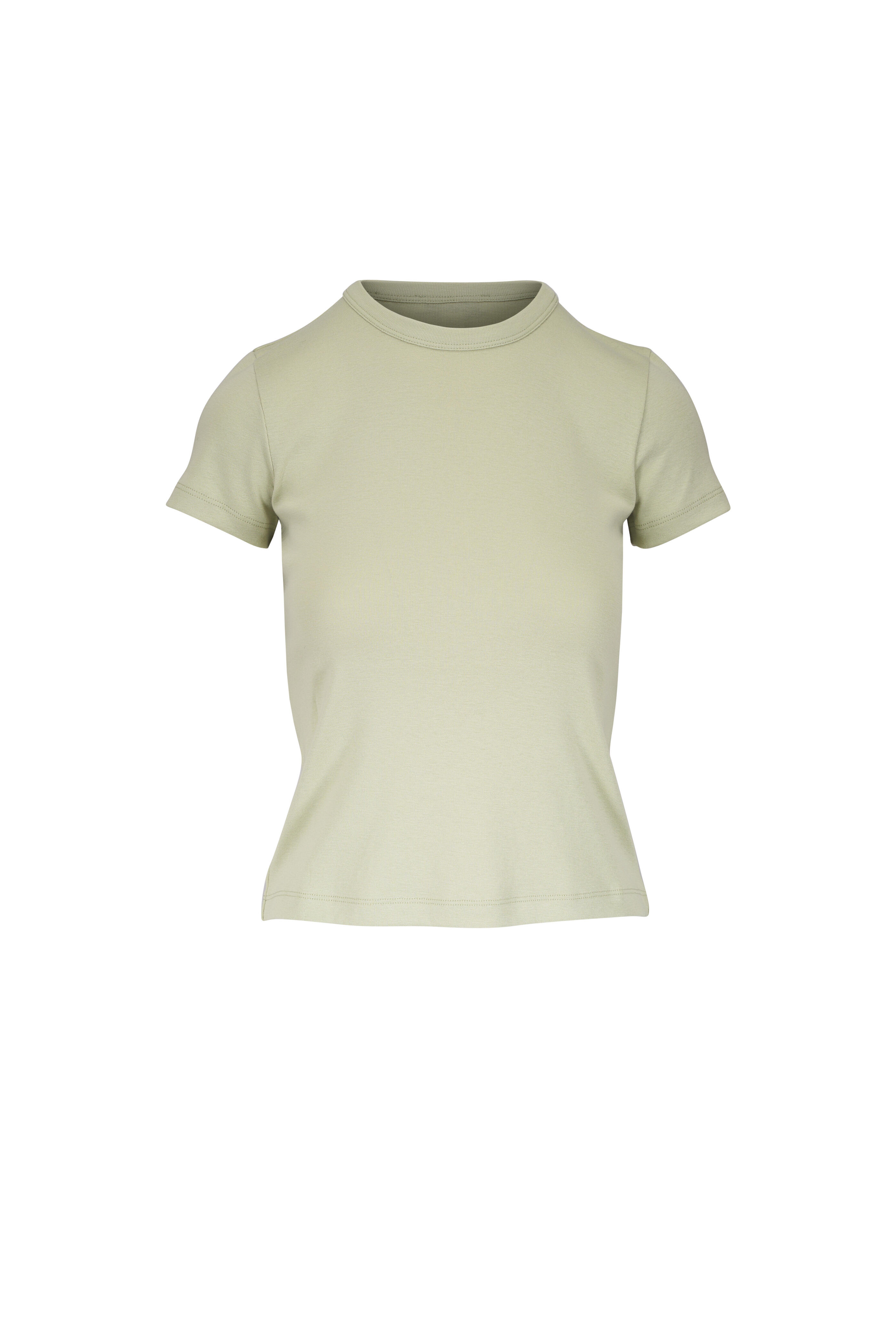 Vince - 90's Shrunken Pale Fern Stretch Cotton T-Shirt