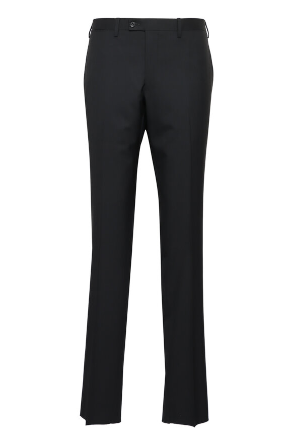 Sartorio Solid Black Wool Suit - view 4