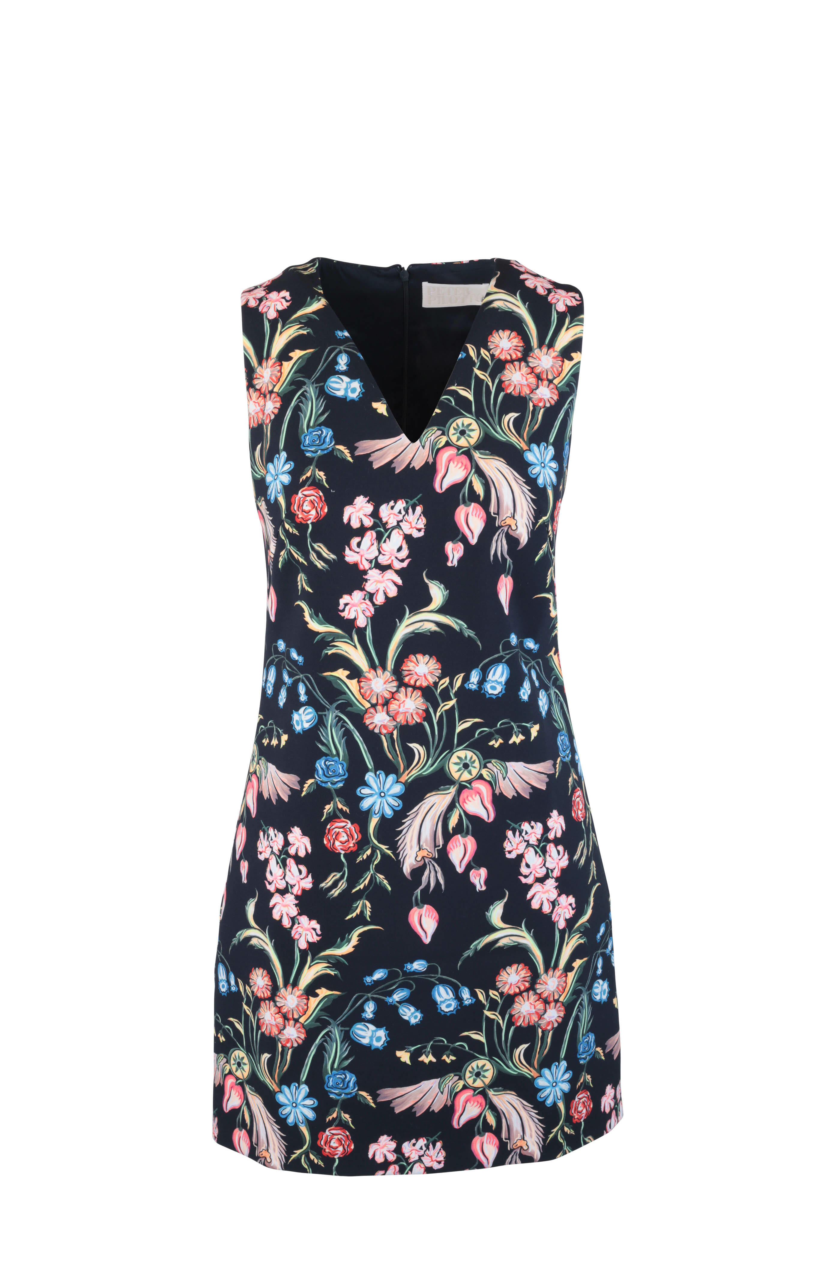 Peter Pilotto - Navy Blue Floral Print Dress