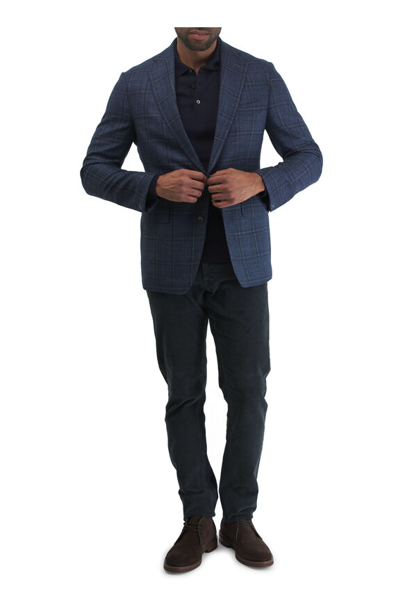 Atelier Munro - Blue Plaid Wool & Silk Sportcoat