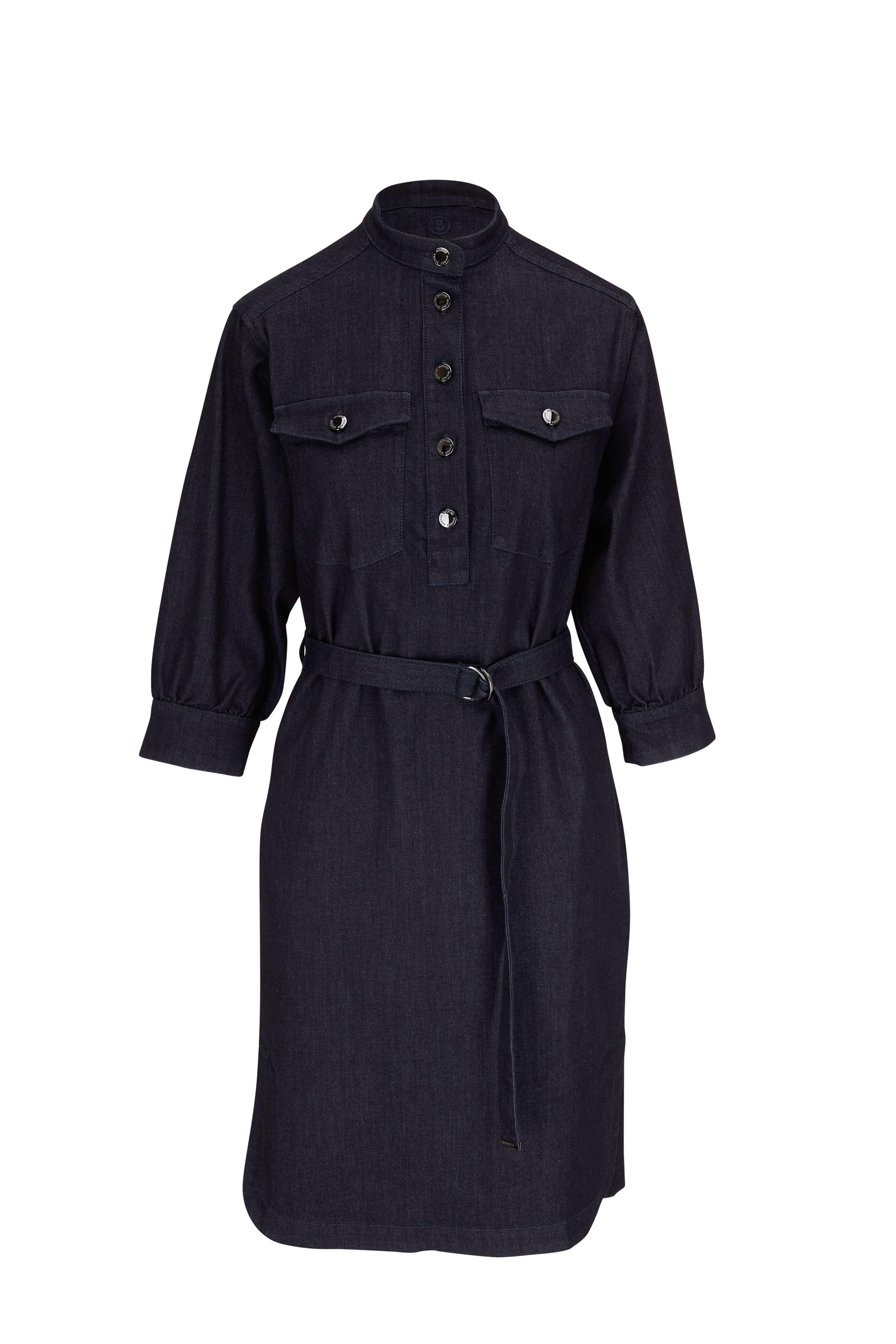 Bogner - Finja Dark Blue Denim Belted Dress | Mitchell Stores