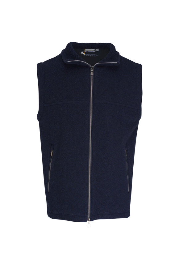 Fedeli - Navy Cashmere Fleece Vest 