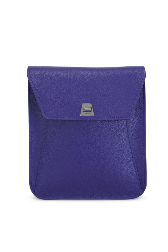 Akris Small Anouk Purple Leather Messenger Bag 