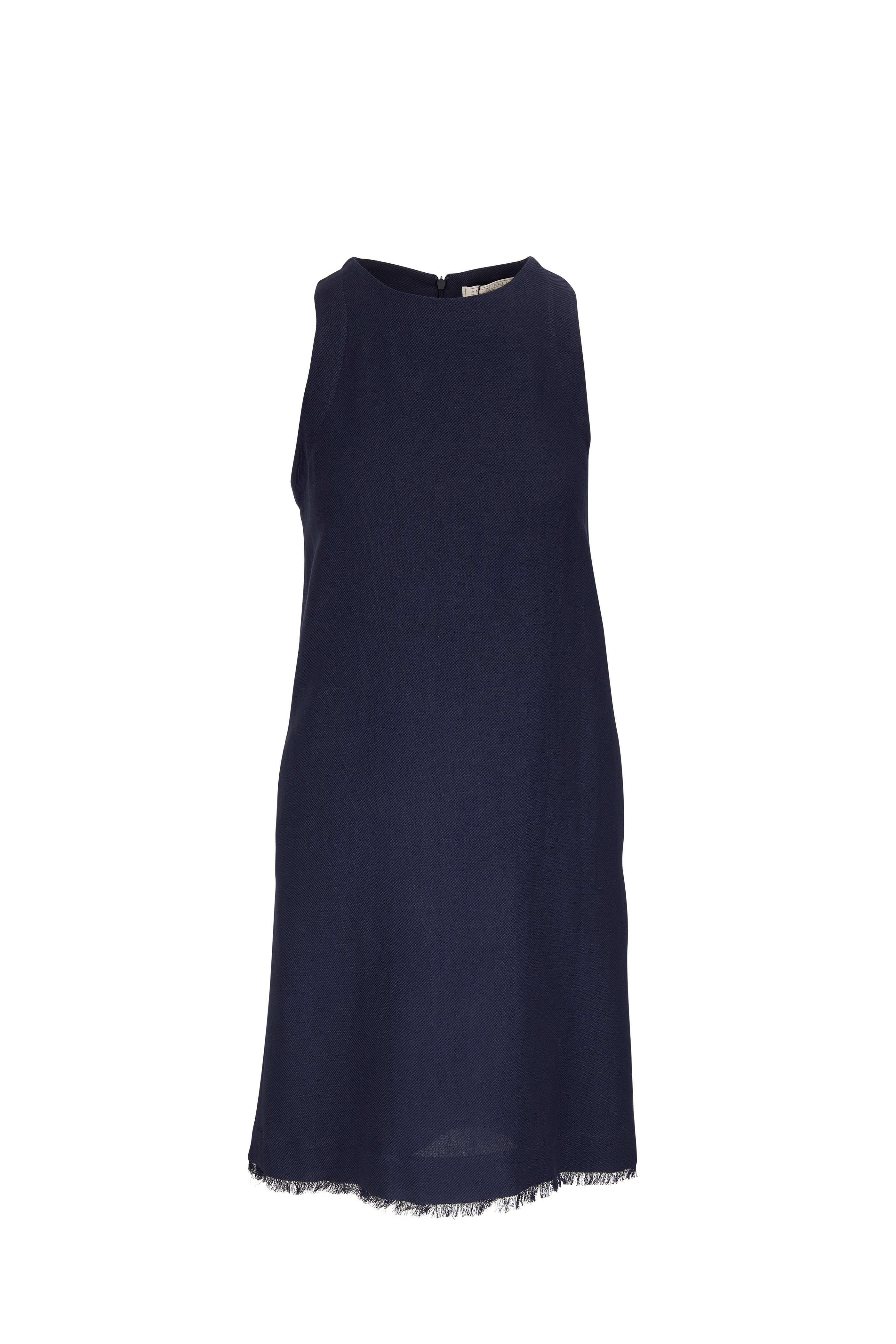 Antonelli - Labaun Navy Fringe Hem Sleeveless Shift Dress