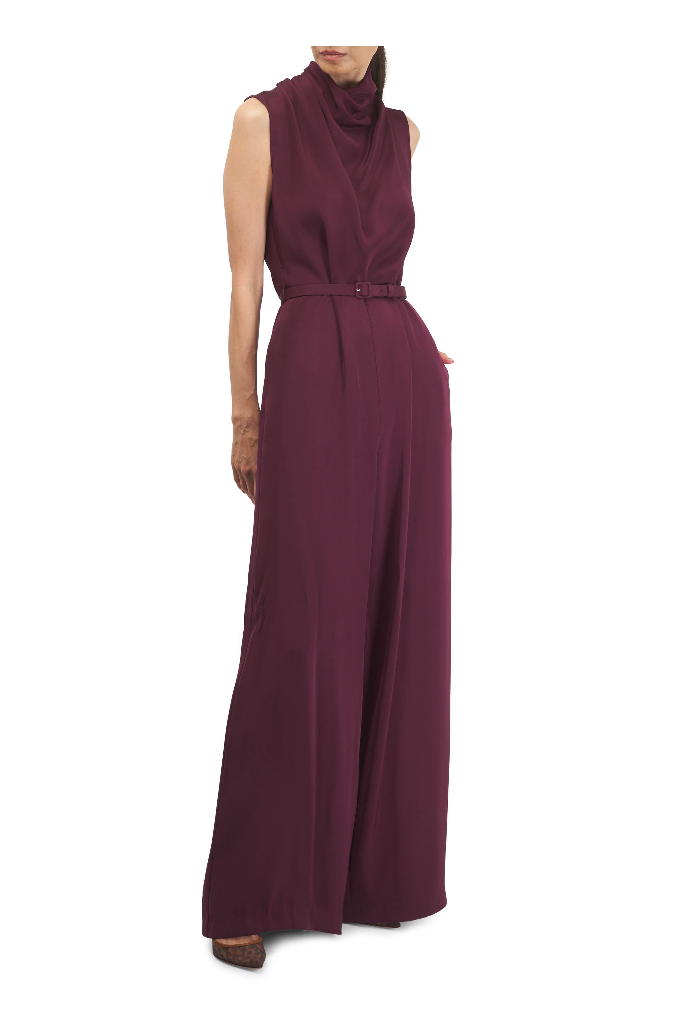 Adam Lippes - Parigi Burgundy Silk Jumpsuit