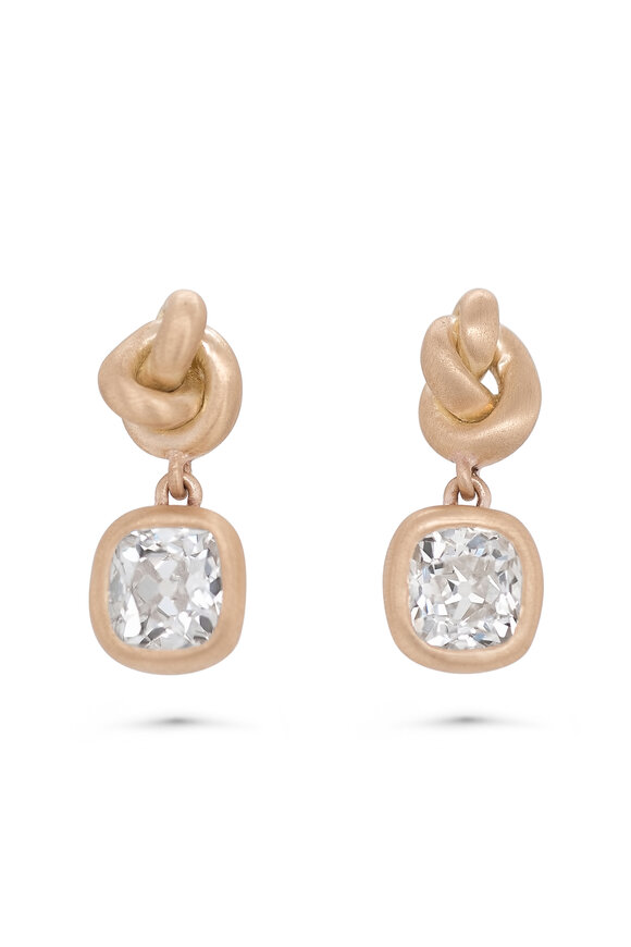 Kali Zoe 18k Yellow Gold Diamond Overhand Drop Earrings