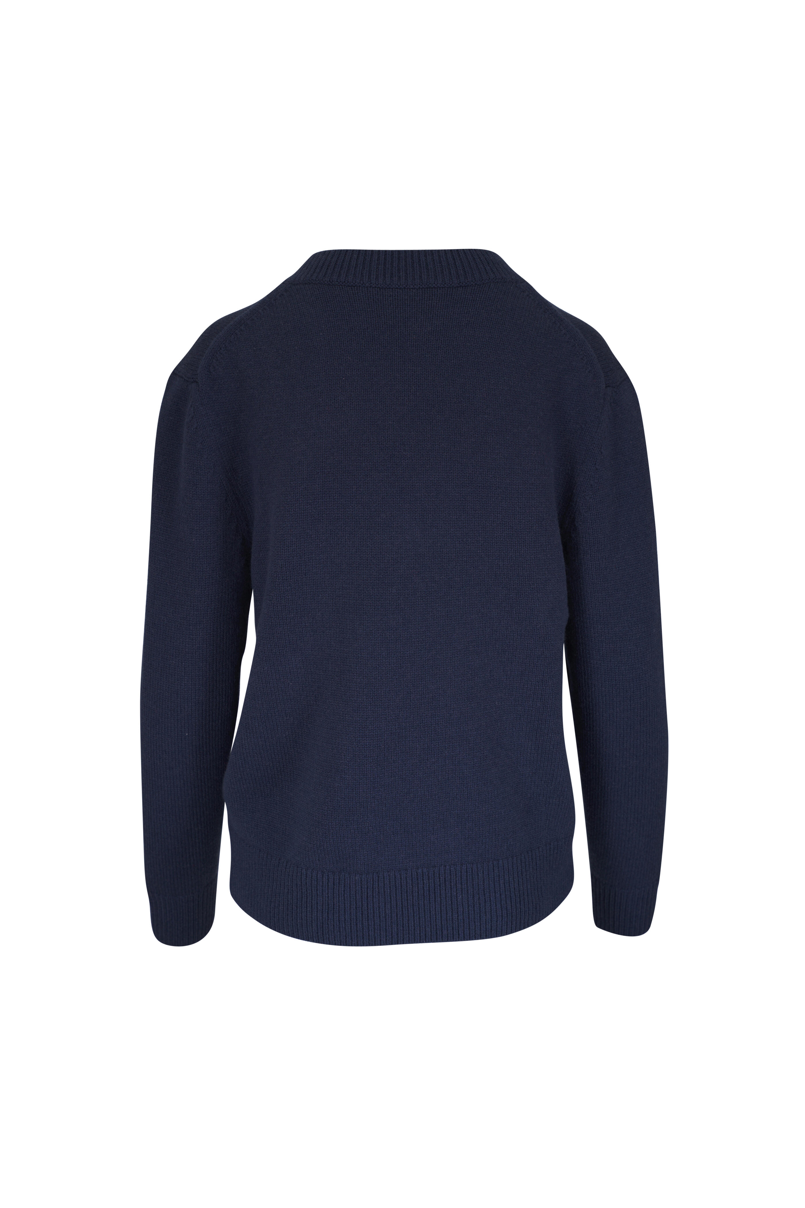 TWP - Deep V Dark Blue Cashmere Sweater