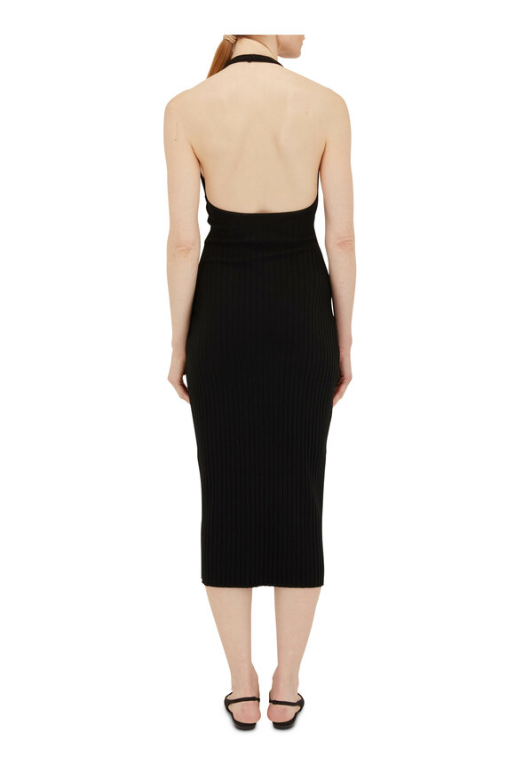 Vince - Black Ribbed Halter Dress