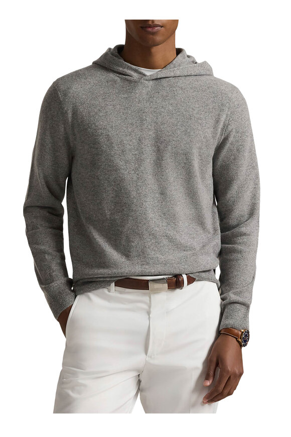 RLX Ralph Lauren Gray Cashmere Hoodie - view 3
